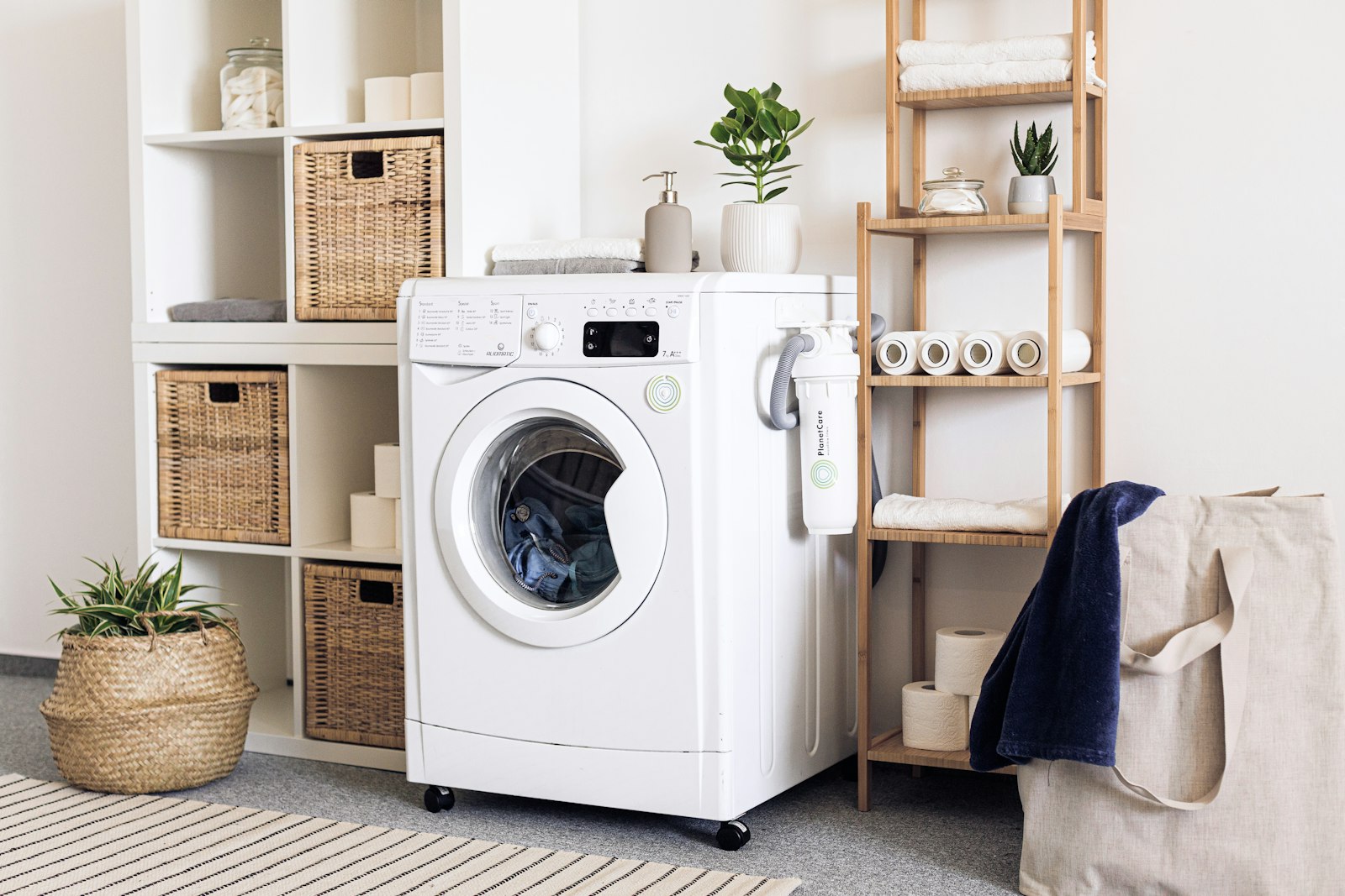 White front-load washing machine