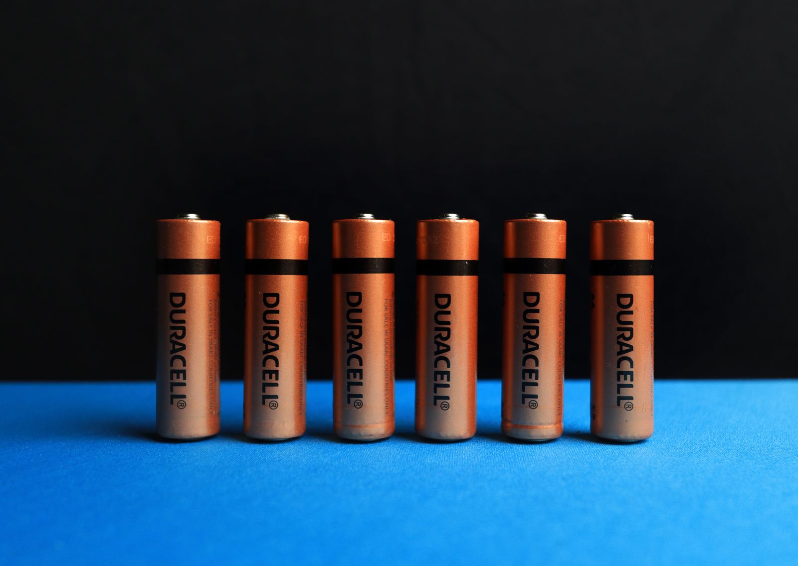 Row of AA rechargeable batteries
